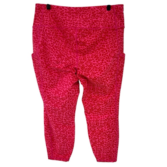 TORRID Pink Red Leopard Print Performance High Rise Leggings 2 - Picture 10 of 10